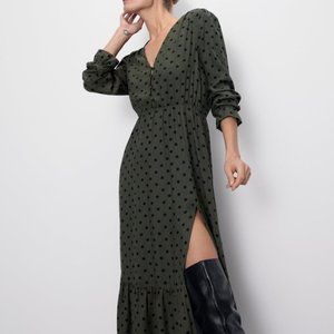 Zara Polka Dot Midi Dress